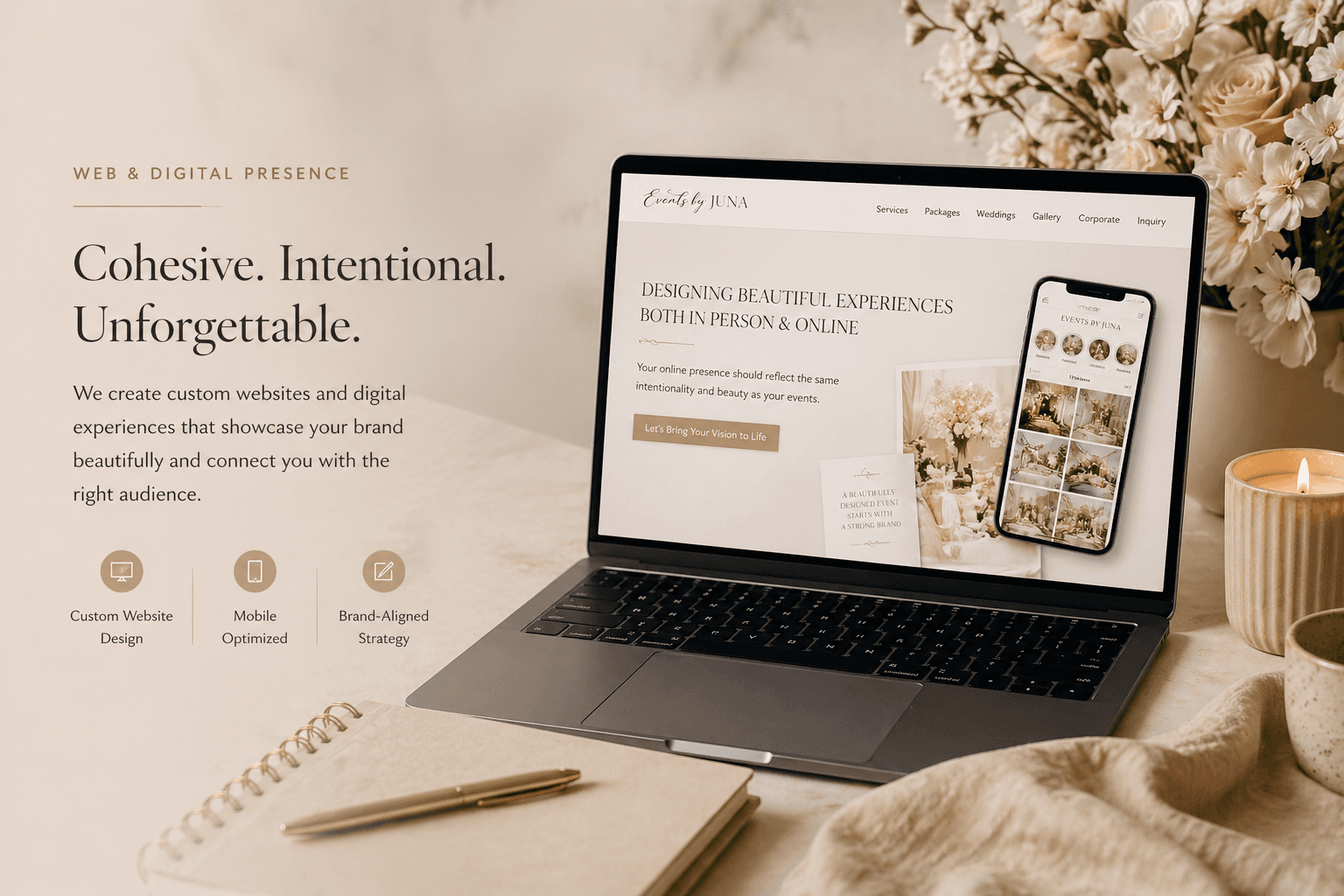 Custom website design for a small business